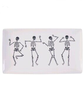 Skeleton Dancing Stoneware Tray